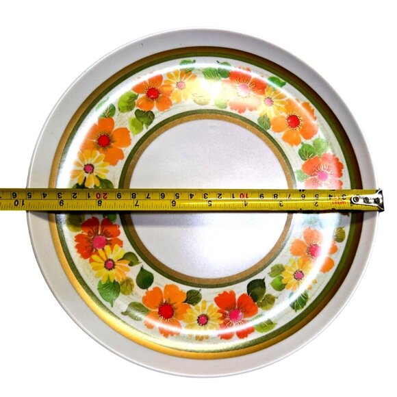 Retro 60s Imperial Sheffield Golden Garden Melamine flower power dinner set of 9 - Picture 10 of 10